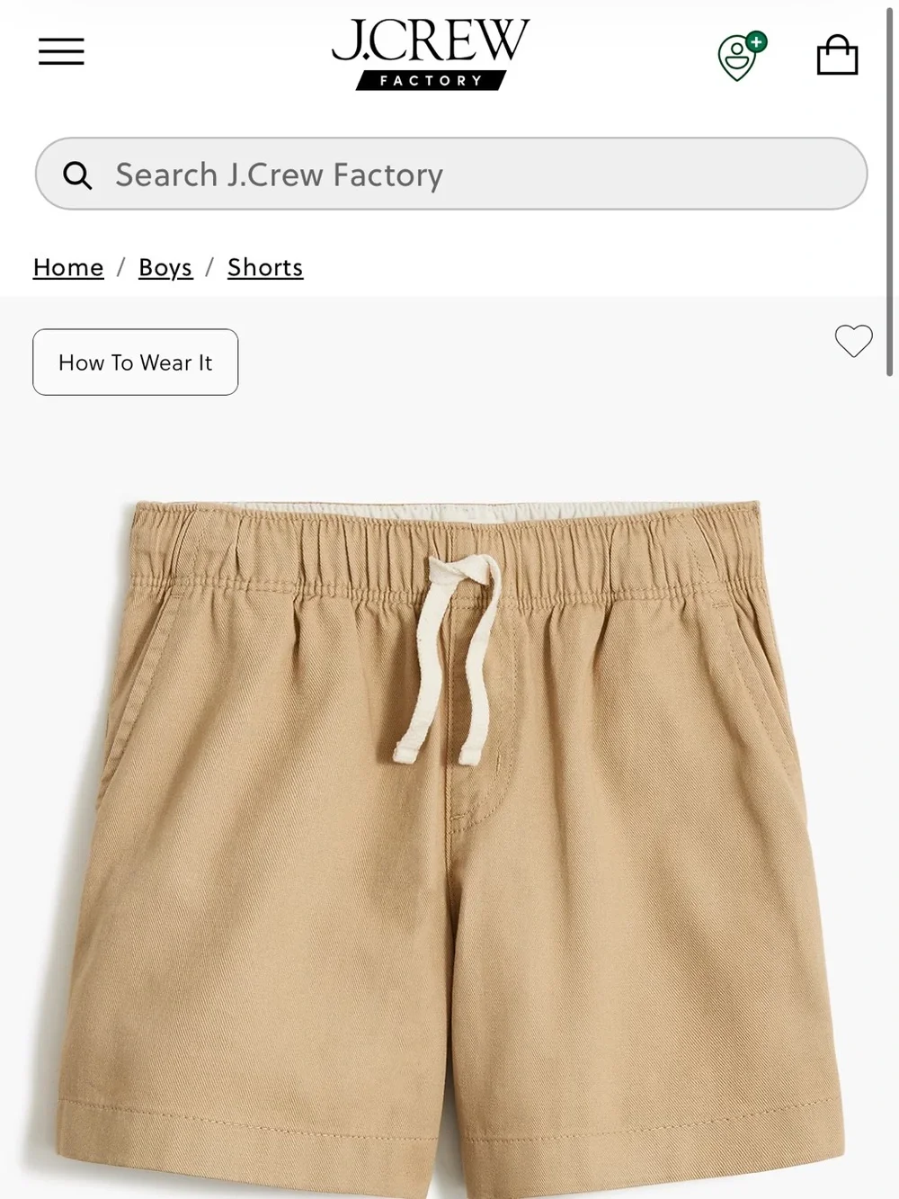 2 Crewcuts Khaki Drawstring Knit Shorts